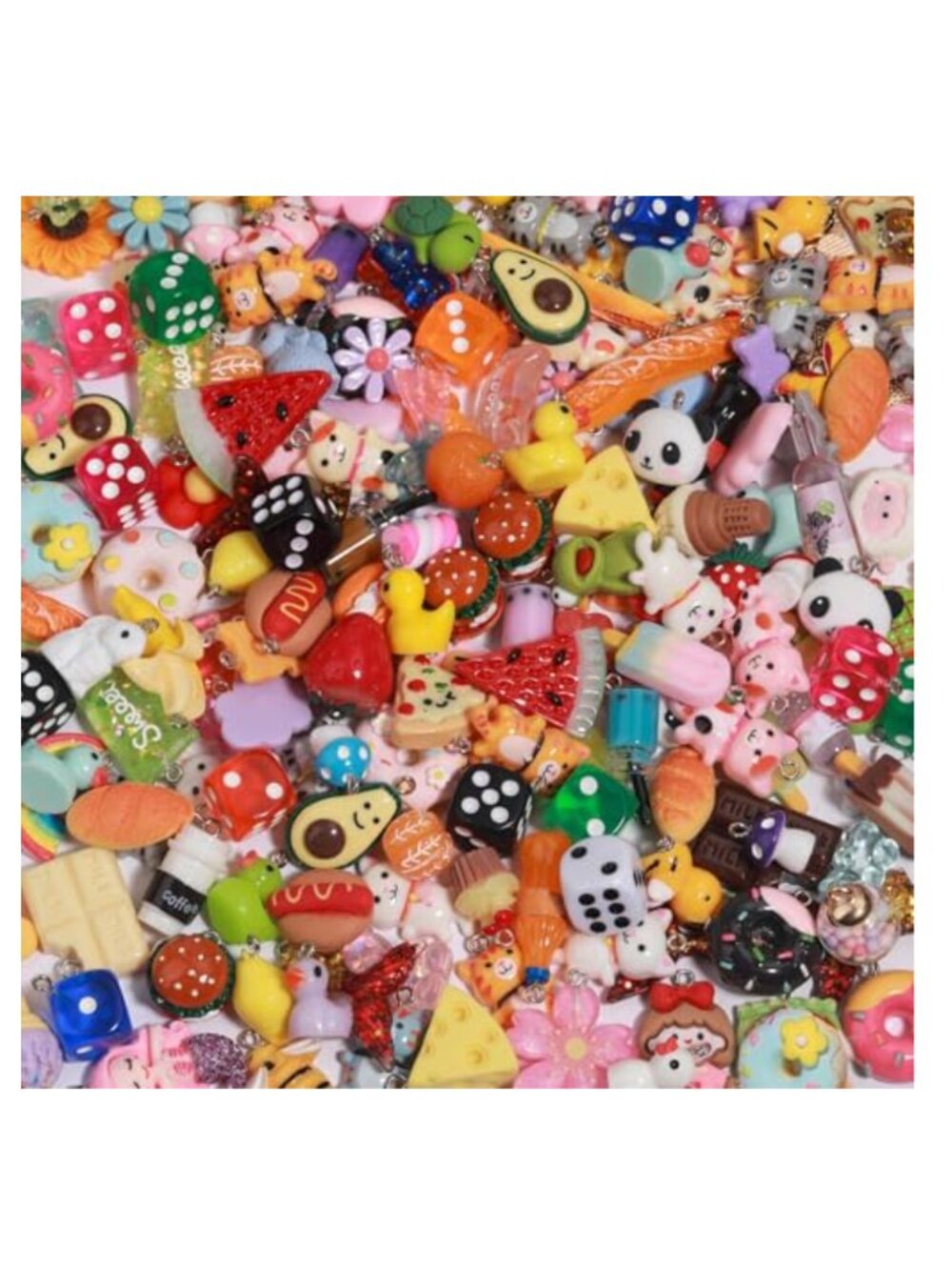40pc Resin Charms Assorted Candy Bear Fruit Animal DIY Bracelet Keychain Craft